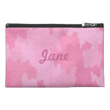 Personalized Pink Camouflage Travel Accessory Bag