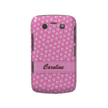 Personalized pink pawprints BlackBerry Bold case