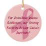 Personalized Pink Ribbon Breast Cancer Ornaments