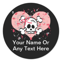 Personalized Pink Skull Stickers