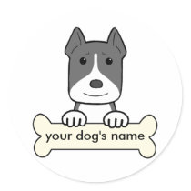 Personalized Pitbull Round Stickers