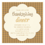 Personalized Plaid Thanksgiving Dinner Invitations