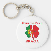 Personalized Portuguese Kiss Me I'm Braga Key Chain