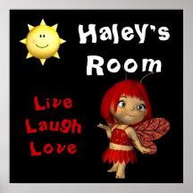 Personalized Poster mural 35 x35 Fairy
