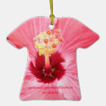 Personalized Pretty Pink Hibiscus Christmas Ornaments