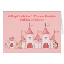 Personalized Princess Birthday invitations Greeting Cards