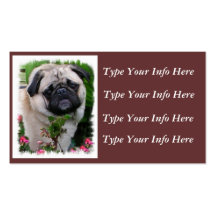 Personalized Pug Profile Cards Business Card
