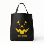 Personalized Pumpkin Smile Trick or Treat Tote Bag