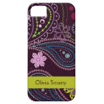 Personalized purple floral paisley iphone 5 case