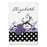 personalized  purple polka dots roses  Ipad case ipad mini cases