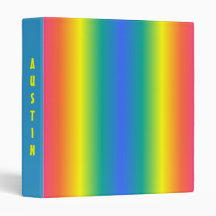 PERSONALIZED RAINBOW AVERY BINDERS