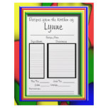 Personalized recipe page, matches colourful binder