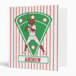 Personalized red baseball star binder