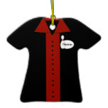 Personalized Red Bowling Shirt Ornament