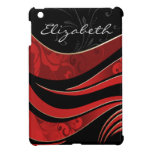 personalized red damask pattern girly Ipad case ipad mini cases