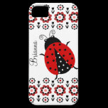 Personalized Red Ladybud and Little Red Flowers casemate cases