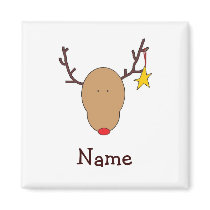 Personalized Reindeer Christmas Magnets