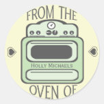 Personalized Retro Green Oven Sticker