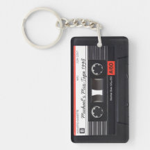 Personalized Retro Mix-tape key-chain Rectangular Acrylic Key Chains
