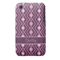 Personalized Retro Pink and Purple Diamond Design casemate cases