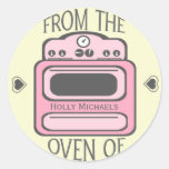 Personalized Retro Pink Oven Sticker