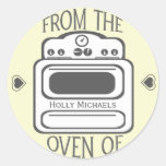 Personalized Retro White  Oven Sticker