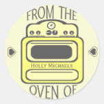 Personalized Retro Yellow Oven Sticker