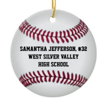 Personalized Round Baseball Sports Ornament