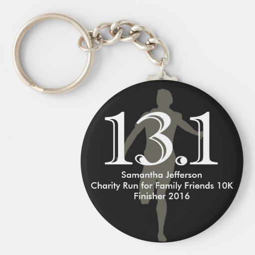 Personalized Runner 13.1 Half Marathon Keepsake Key Chains