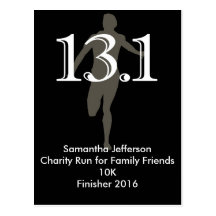Personalized Runner 13.1 Half Marathon Keepsake Postcards