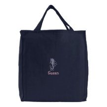 Personalized Seahorse Embroidered Bag