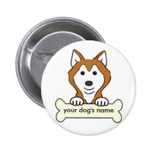 Personalized Siberian Husky Button