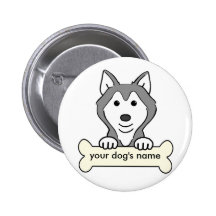 Personalized Siberian Husky Pinback Button