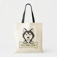 Personalized Siberian Husky Tote Bags