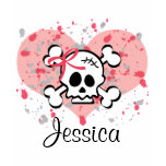 Personalized Skull T-shirt Pink Bow Heart