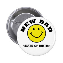 Personalized Smiley Face New Dad Gift Pins