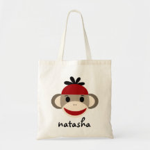 Personalized Sock Monkey Bookbag