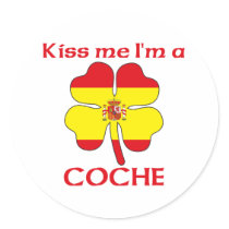 Personalized Spanish Kiss Me I'm Coche Stickers