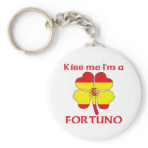 Personalized Spanish Kiss Me I'm Fortuno keychains