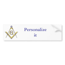 PERSONALIZED SQUARE AND COMPASSES MASONIC BUMPER STICKERS