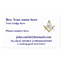 PERSONALIZED SQUARE AND COMPASSES MASONIC business cards