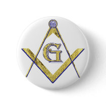 PERSONALIZED SQUARE AND COMPASSES MASONIC BUTTON