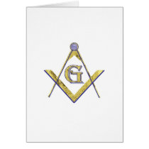 PERSONALIZED SQUARE AND COMPASSES MASONIC CARD