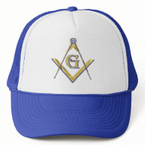PERSONALIZED SQUARE AND COMPASSES MASONIC MESH HATS
