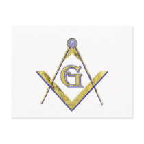 PERSONALIZED SQUARE AND COMPASSES MASONIC POST CARDS