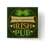 Personalized St. Patrick's Day Irish Pub Button