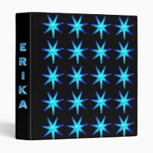 PERSONALIZED STAR AVERY BINDERS baby blue