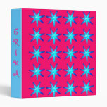 PERSONALIZED STAR AVERY BINDERS hot pink