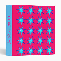 PERSONALIZED STAR AVERY BINDERS hot pink