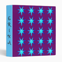 PERSONALIZED STAR AVERY BINDERS purple
